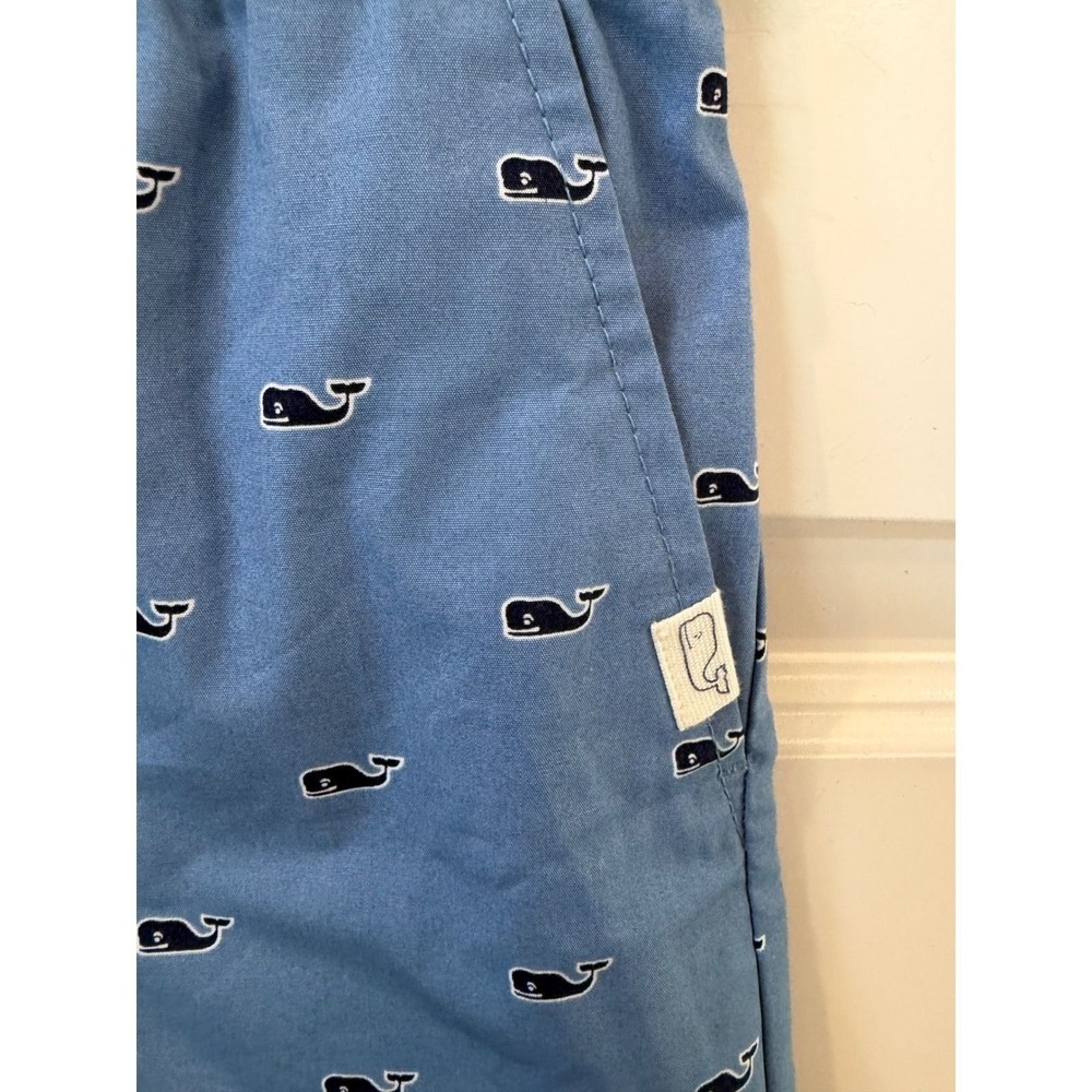 Vineyard Vines Boys Blue Whale print Chino Shorts Blue Size 7 EUC pull on - Picture 4 of 5